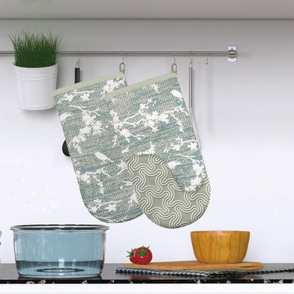 Mini Silicone Oven Mitts, Heat Resistant Kitchen Mittens 2-Pack Set