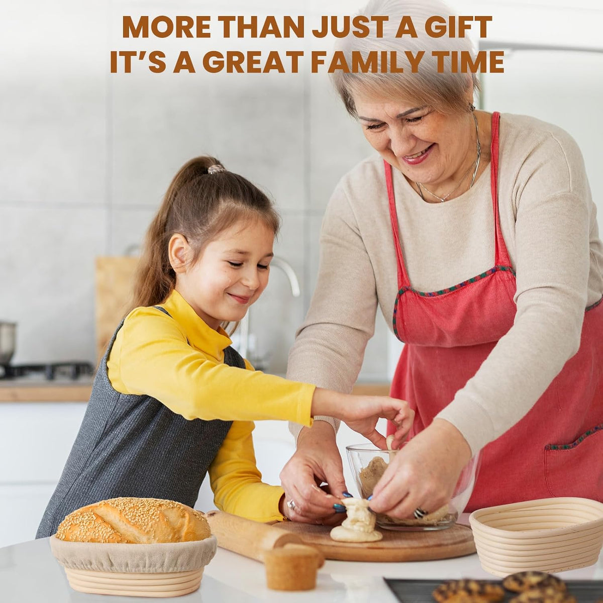 Kikcoin Banneton Bread Proofing Basket, 5 Inch Mini Banneton Basket