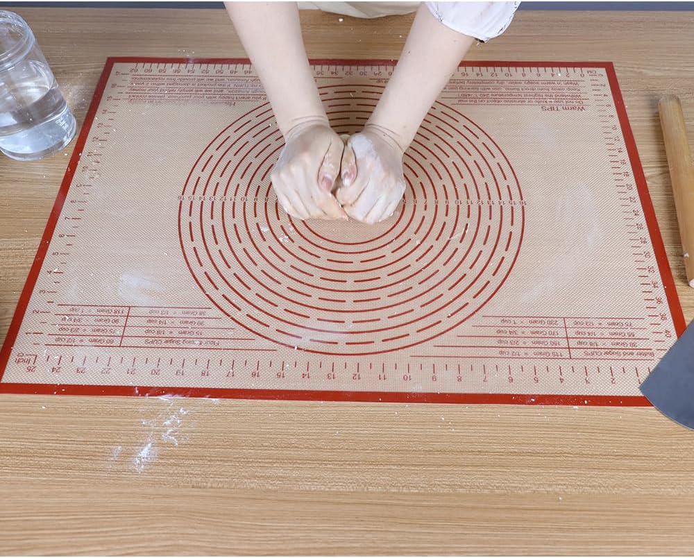 Non-slip Silicone Pastry Mat 36''By 24'' Nonstick Baking Mats Extra Large Counter Mat for Dough Rolling, Pastry, Pie Crust, Fondant, Cookies, Bread, Pasta, Pizza Mat