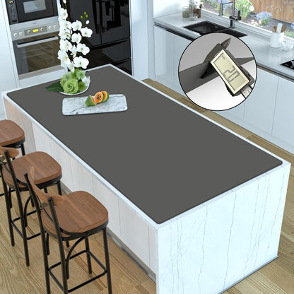 Silicone Mats for Kitchen Counter, 47.3"x23.6"x0.08" Largest Heat Resistant Mat Kitchen Island Waterproof 2MM Thick Countertop Protector Mat Nons-slip Extra Large Counter Mat (Black)