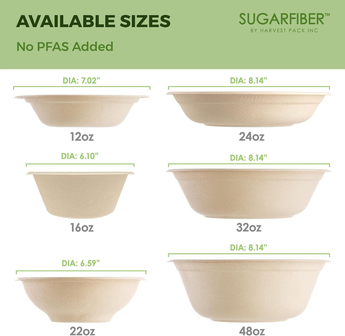 32oz Compostable Paper Bowls Disposable Round Natural Soup Bowls, 50 Count
