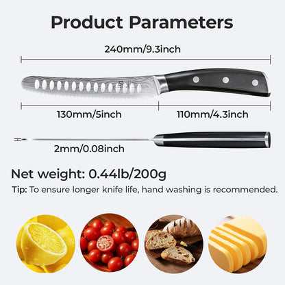 CoquusAid 5 inch Kitchen Utility Knife, Serrated Blade Tomato Knife