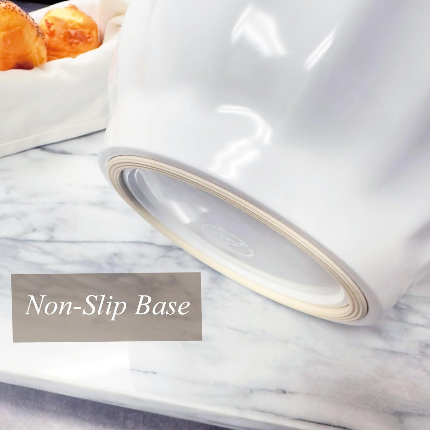 UP 4.3 Quart Latte Style Melamine Batter Bowl with Pour Spout and Handle, Professional Mixing Bowl with Non-Slip Base, Ideal for Pancake and Cake Batter, 11.5 x 8.75 Inch, Mint Blue
