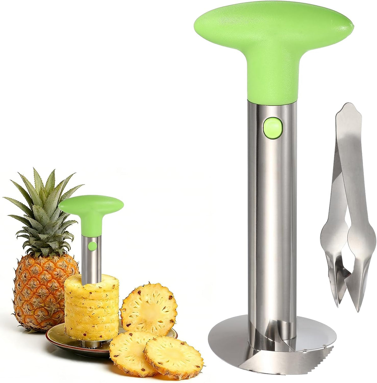 uxcell Pineapple Corer and Slicer Set 9.4x4.1" Stainless Steel Light Purple