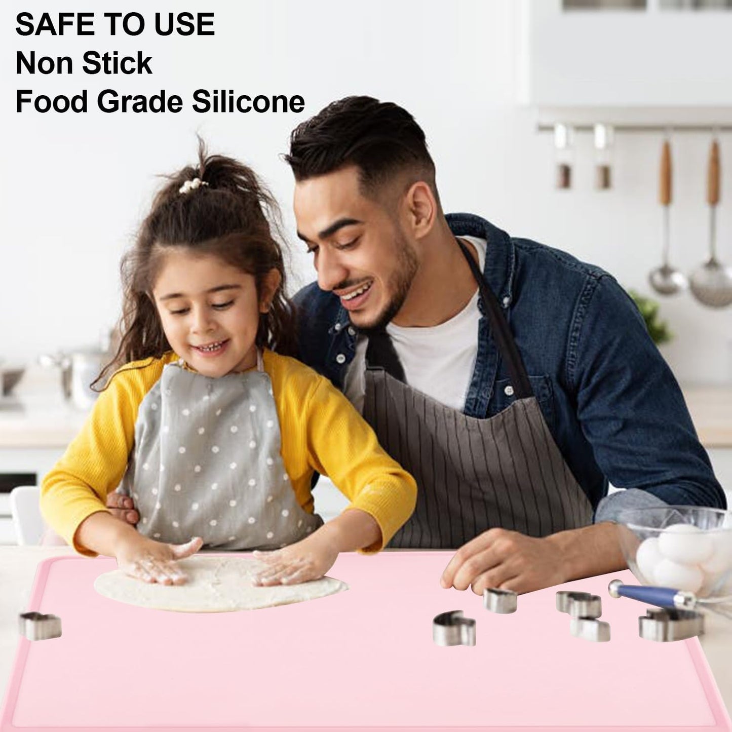 Extra Large Silicone Mat, 31.5x23.6 Inch Heat Resistant Mat for Kitchen Counter, Non Stick Silicone Baking Mat for Dough and Pastry, Thick Silicone placement Countertop Protector, Black countertop mat