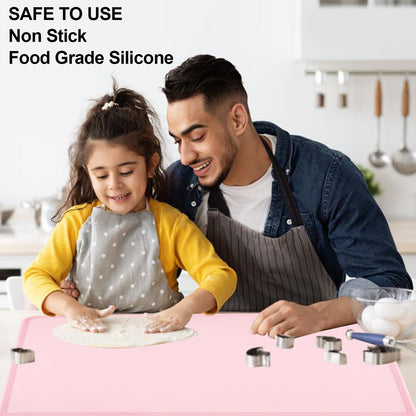 Extra Large Silicone Mat, 31.5x23.6 Inch Heat Resistant Mat for Kitchen Counter, Non Stick Silicone Baking Mat for Dough and Pastry, Thick Silicone placement Countertop Protector, Black countertop mat