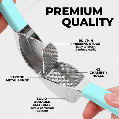 Zulay Kitchen Metal Comfort Grip Garlic Press
