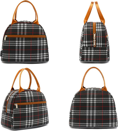 FlowFly Insulated Lunch Cooler Bag - Tote Bag Organizer for Women/Men, Black - Colors B