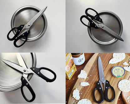 Multipurpose Kitchen Shears Heavy Duty Japan Tanaka Scissors Diamond Cut Stainless Steel 타나카 방산시장 강주은 주방가위 깡스가위 (Red)