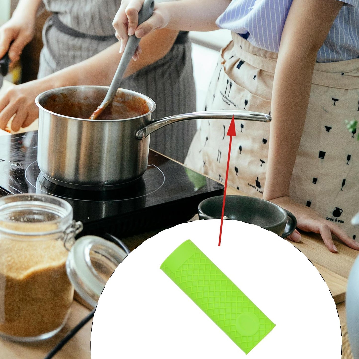 Silicone Heat Resistant Hot Handle Holder - 4Pcs Mixed Color Rubber Pot Handle Sleeve for Cast Iron Pans, Frying Pans & Griddles