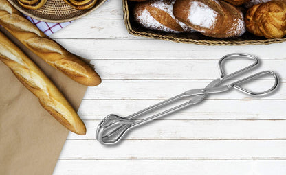 Hiash 9-Inch Heavy Duty Stainless Steel Kitchen Tongs - Comfortable Ergonomic Grip, Scissor Design, Heat Resistant for BBQ and Cooking