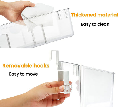 vacane Office Hanging Organizer, Clear Hanging Baskets for Organizing Over the Cabinet Organizer Holder for Kitchen, Pantry, Bathroom-Hang Outside or Inside Door-XL
