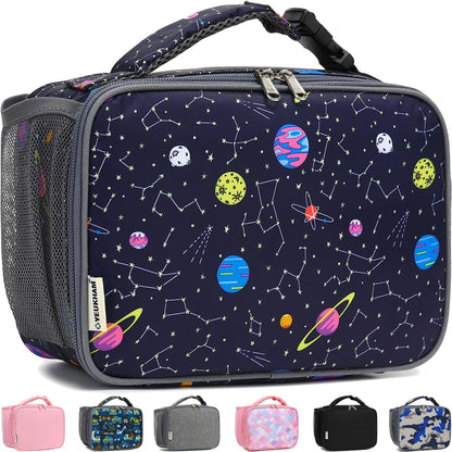 GYEUKHAM Insulated Lunch Box for School, Thermal Reusable Durable Freezable Lunch Bags for Kids Boys Girls Men Women - Small Soft Cooler Portable Lunch Tote Kit for Work Picnic Travel,Black
