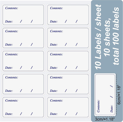 Hybsk Removable Freezer Food Labels for Jars Easy Peel Off - Frozen Food Storage Labels that Leave No Sticky Residue After Use (Type 2)