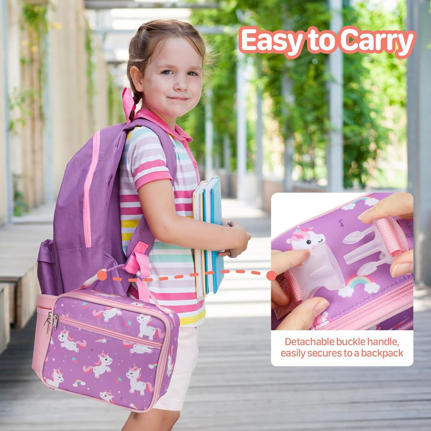 Kids Lunch Bag Boys - Insulated Kids Lunch Box Reusable Lunchbox with Water Bottle Holder Toddler Lunch Tote Bag for School Daycare, Black Dino Fossil