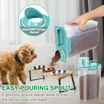 TBMax Pet Food Storage Containers 2 Pack 8-10 Lbs Airtight Dog Food Container Dispenser with Large Spout & Portable Handle, Travel Dog Treat Cat Food Storage Bin Bird Seed Container