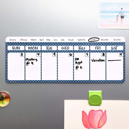 Juvale Dry Erase Weekly Calendar Magnet - Magnetic Calendar for Refrigerator - Dry Erase Weekly Planner - Desk Decor & Office Desk Accessories - 11"x 4.2", Pack of 4