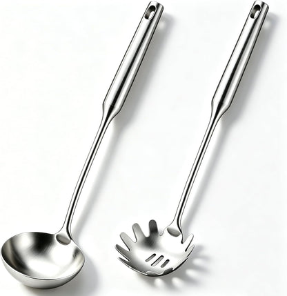 304 Stainless Steel Soup Ladle, Large Ladle with Long Hollow Handle, for Cooking, Stirring, Soup, Sauce, Dishwasher Safe (1, Soup Ladle)