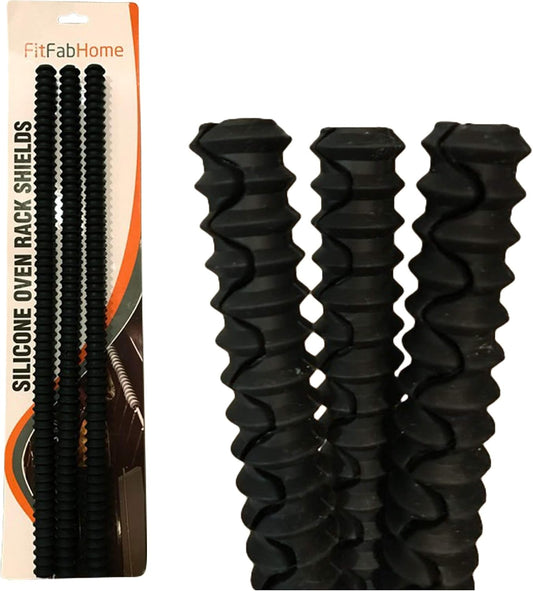 3 Pack Oven Rack Shields | 100% Certified BPA Free | Heat Resistant Silicone | Protect Against Burns and Scars