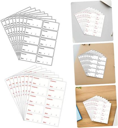 Waterproof Food Label Stickers 400pcs PVC Removable Food Date Labels for Kitchen and Refrigerator Storage Black and Red for Home and Restaurant Use