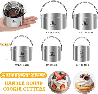 Round Cookie Cutters (2, 3, 3.5, 4, 5, 6 Inch) Biscuit Cutter Set