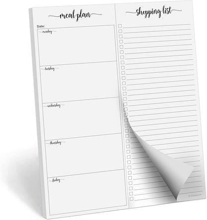 321done Magnetic Weekly Meal Plan Shopping Checklist Notepad - Tear-Off 50 Sheets, 5.5x8.5 - Undated, Sunday to Saturday To-Do List Planner, Schedule Weekly Desk Pad, Weekday Planning Notepad - Made in USA