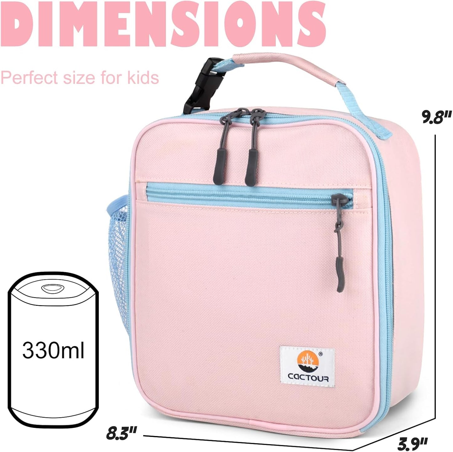 CaCTOUR Lunch Box Kids,Premium Insulated Lunchbox for Girls Boys,Soft Mini Cooler Bag Back to School Thermal Reusable Lunch Bag for Work School Picnic (Blue)