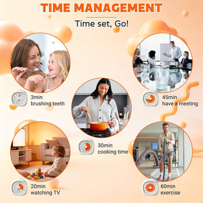 Visual Mechanical Timer, 60-Minute Wind Up Kitchen & Classroom Timer