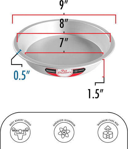 Fat Daddio's PIE-6 Anodized Aluminum Pie Pan, 6 x 1.5 Inch