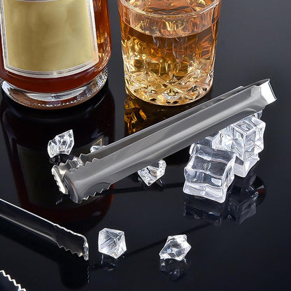 Ice Tongs Stainless Steel Small Tongs with Sharp Teeth for Ice Bucket Sugar Cubes Coffee Bar Food Serving Kitchen Tool