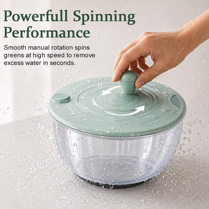 Salad Spinner & Vegetable Cutter, 2-in-1 Drain Bowl & Lettuce Spinner