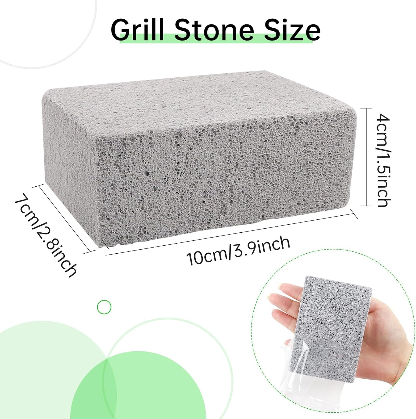 HATOKU 4 Pack Grill Cleaning Bricks, Pumice Stone for Cleaning Oven, Stove, BBQ Grill, Commercial Grade Cleaner for Cookers, Frying Pans, Racks, Flat
