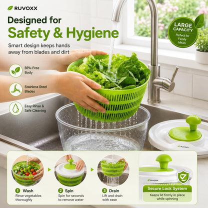 Large Salad Spinner with Slicer - 7-in-1 Lettuce Spinner, Chopper & Grater