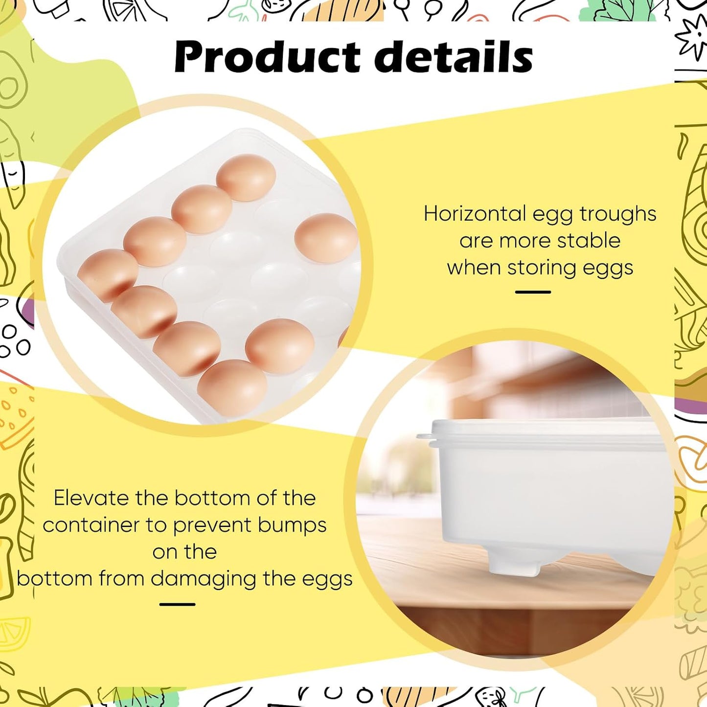 Deviled Egg Carrier with Syringe Stackable Stackable Clear Holder with Lid for Refrigerator Portable 48 Eggs Dispenser Storage Containers Tray(Without Handle)