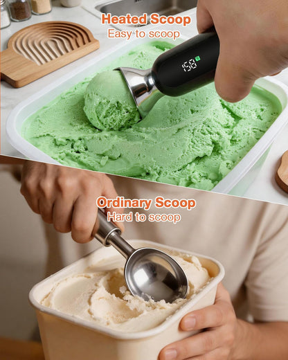 Electric Heated Ice Cream Scoop for Hard Ice Cream with Ergonomic Handle