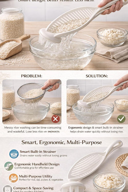 Japan Smart Hand-held Rice Pre-washing and Strain Tool