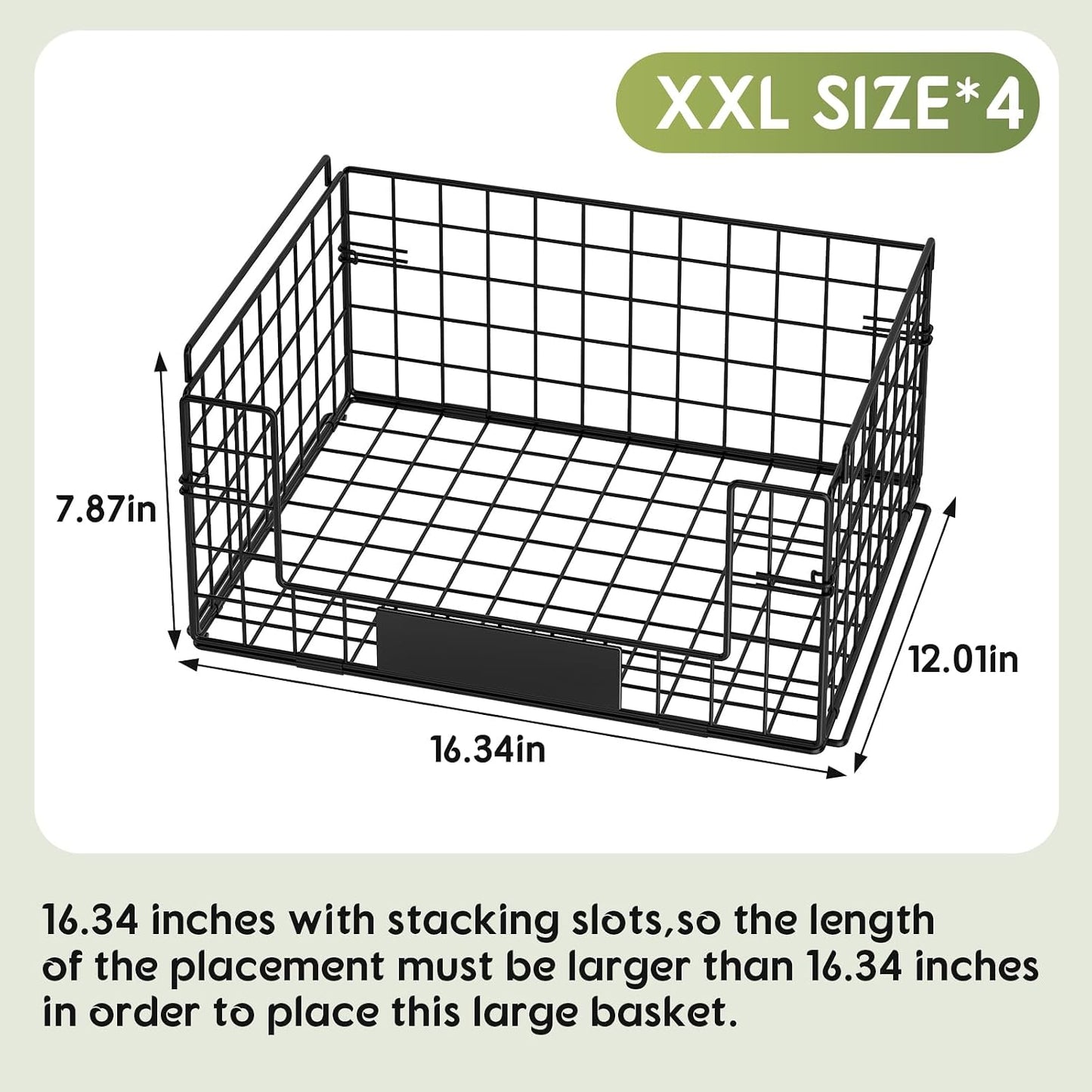 JKsmart 8-Tier Stackable Wire Basket, Can Organizer for Pantry Kitchen, XXL Metal Storage Shelves with Dividers & Handles, Easy Assembly Space Saving Storage Bins for Snacks Fruits Veggies