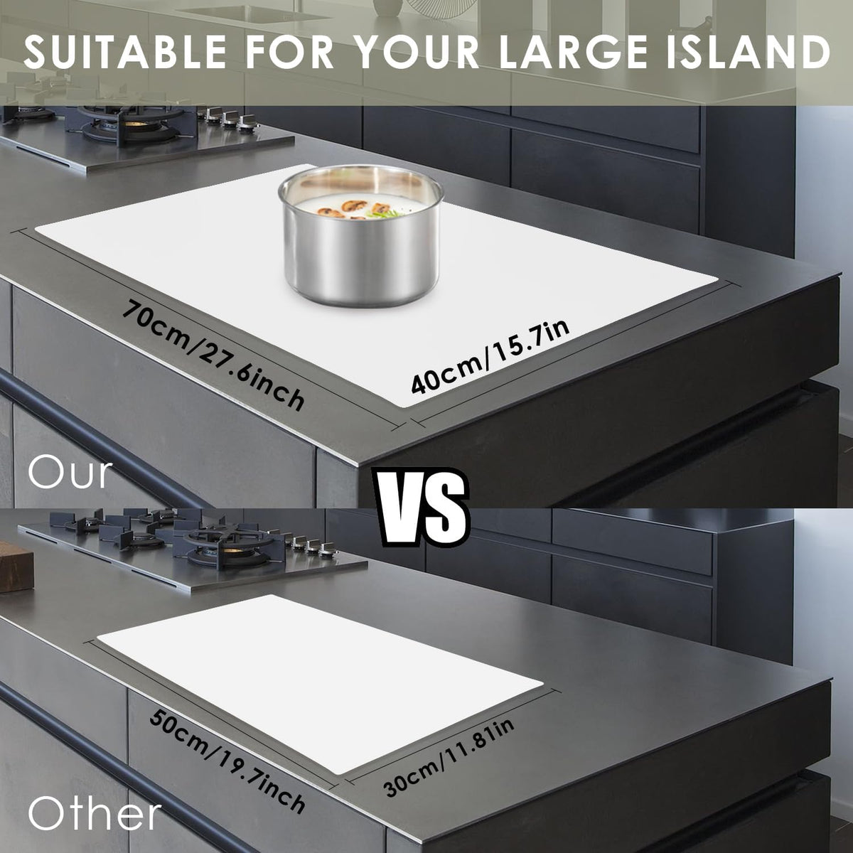 Extra Large Silicone Table Mat, Silicone Mat for Crafts Kids Dinner Placemat Desk Countertop Waterproof Protector Mats, Heat Insulation Kitchen Pastry Mat Rolling Dough Pad (Coffee, 23.6''x15.7'') - Colors A