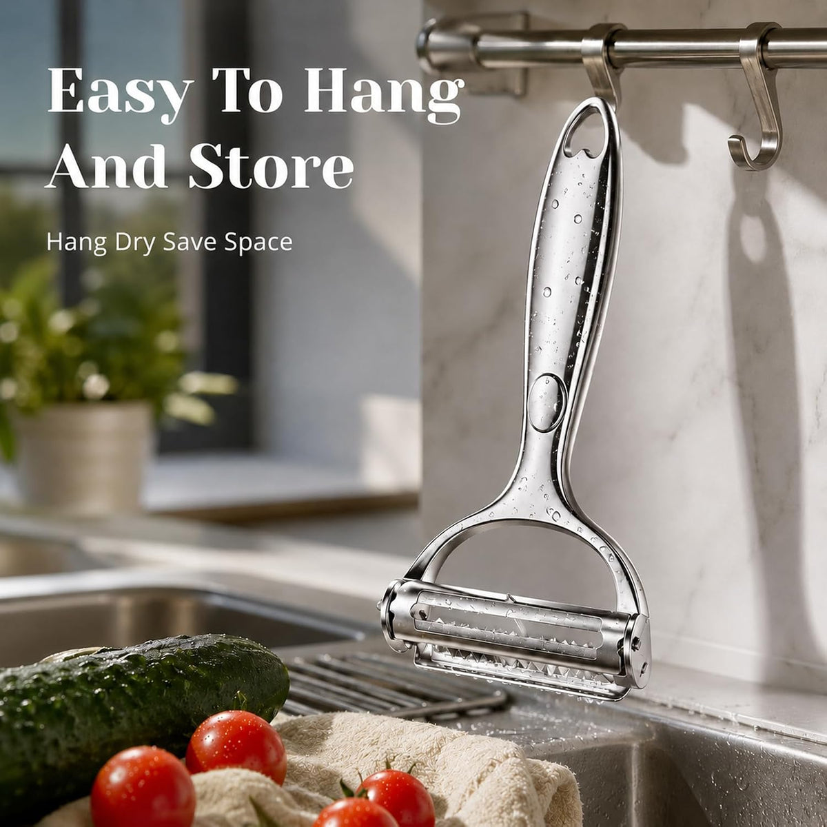 2-in-1 Julienne Peeler Vegetable Peeler for Kitchen, Peeling and Shredding, Vegetable Peeler Julienne Slicer for potato, cabbage, carrot, cucumber,fruit