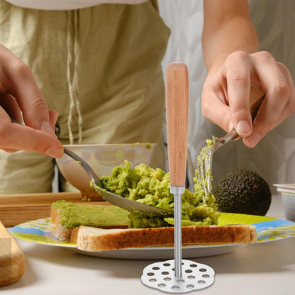 NUOBESTY Potato Masher with Handle Manual Vegetable Presser for Potatoes Fruits Avocados Garlic and Baby Food Stainless Steel Kitchen Tool 8.66 X 3.14 X 3.14 in