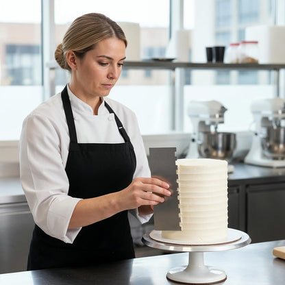 Dual-Edged Stainless Steel Cake Scrapers, 2 Pcs