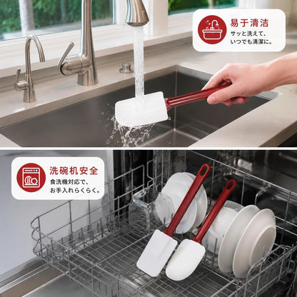 14 INCH Silicone Spatulas Heat Resistant Heavy Duty Rubber Spatulas Commercial Spatulas Set for Kitchen Use Silicone Cooking Utensils Sets of 2
