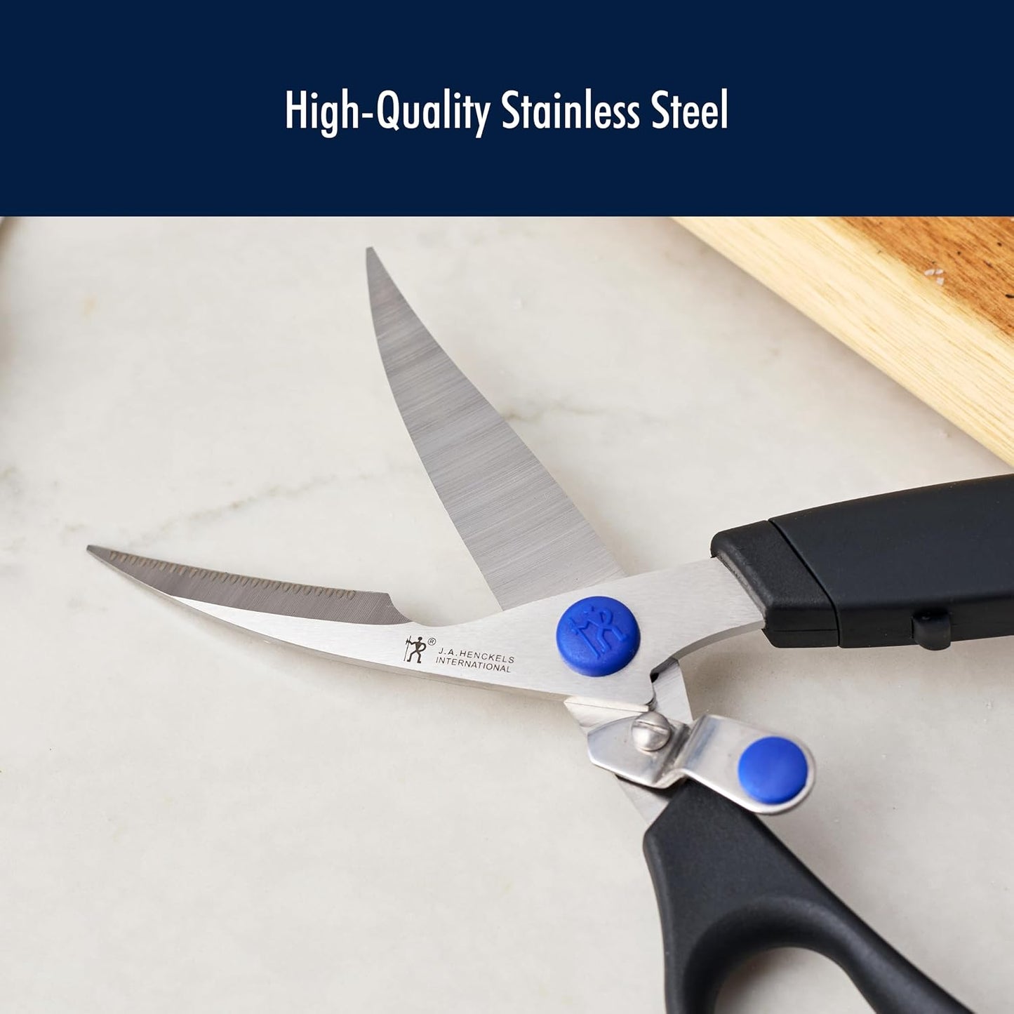 HENCKELS Kitchen Shears, Made in Japan, Kitchen Scissors, Multi-Purpose Scissors with Stainless Steel Blades, Built-In Bottle Opener & Soft Grip – Dishwasher Safe