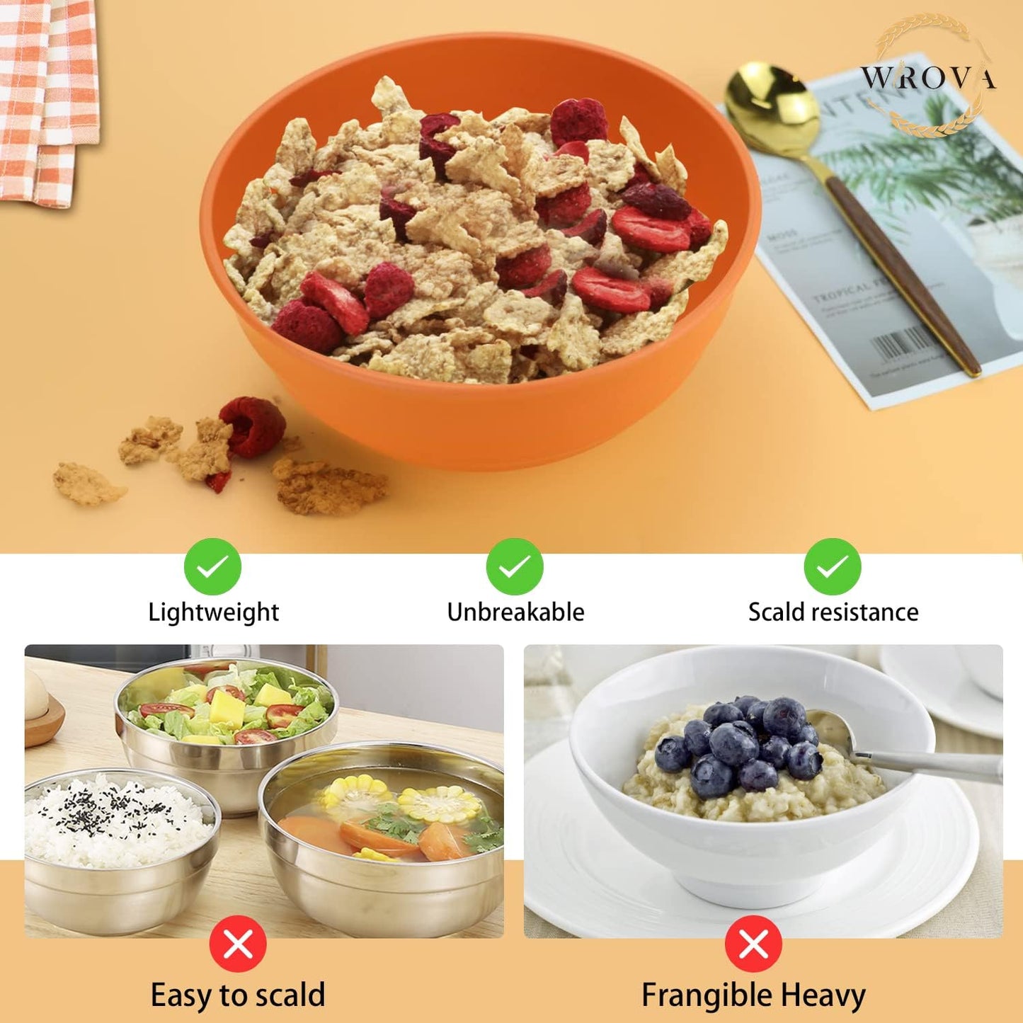 Wheat Straw Bowl Sets,8 PCS Unbreakable Cereal Bowl 26 OZ,Microwave and Dishwasher Safe Bowls,Bowl Sets for Camping and Picnic BPA Free Colorful Salad Bowls for Serving Soup,Oatmeal and Fruit Etc…