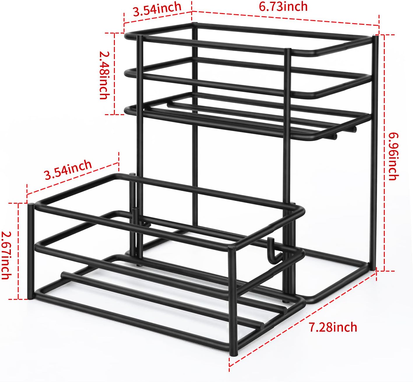 MCSAPIL Coffee Syrup Rack (4 Bottle Capacity)，Coffee Syrup Organizer for Coffee Bar,Kitchen.Small Wine Rack for Bar,Family,Storage for Syrup, Wine, Dressing