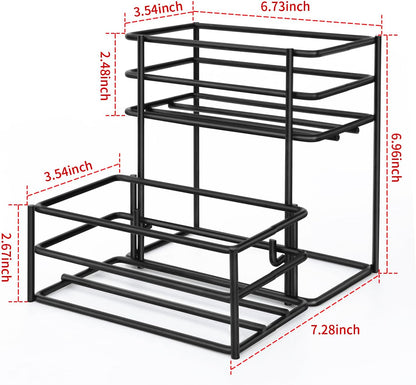 MCSAPIL Coffee Syrup Rack (4 Bottle Capacity)，Coffee Syrup Organizer for Coffee Bar,Kitchen.Small Wine Rack for Bar,Family,Storage for Syrup, Wine, Dressing