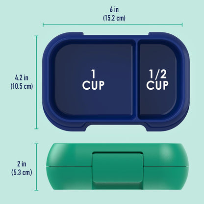 Bentgo Kids Snack - 2 Compartment Leak-Proof Bento Box Container for Snacks and Small Meals, Easy-Open Latch, Dishwasher Safe, BPA-Free for School, Daycare, & Sports - Ideal for Ages 3+ (Gray)