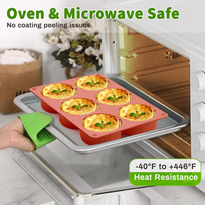 JOERSH 2-PK Air Fryer Egg Mold, 4 Cups Silicone Air Fryer Baking Pan Non-Stick for Egg Bites, Cupcake, Muffin, Tart, Frittata, Quiche