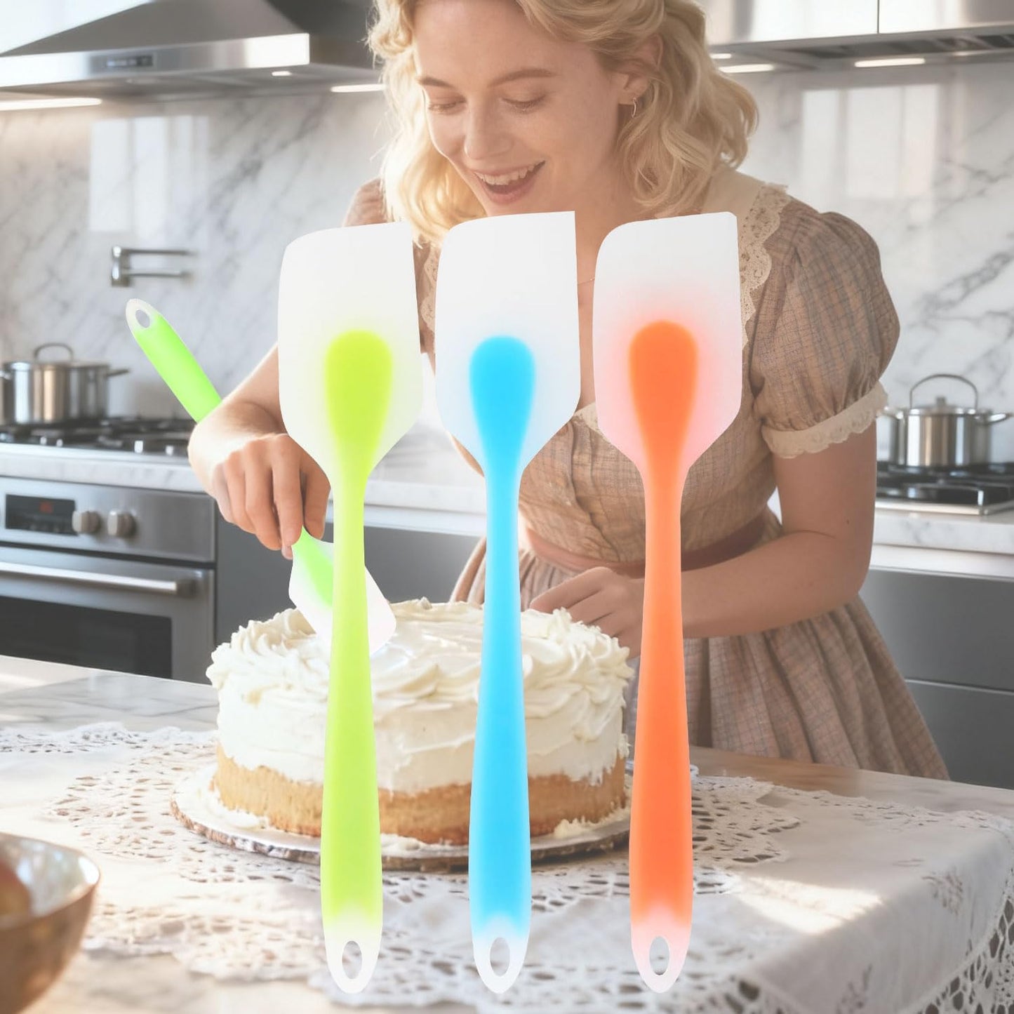 Silicone Spoon Spatula Set Food Grade Kitchen Utensils Heat Resistant