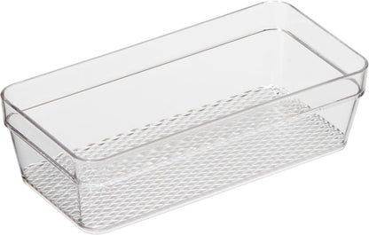 Oggi Clear Drawer Organizer - 3" X 12.5" - Ideal for Organizing Kitchen Drawers, Office, Desk, Silverware, Kitchen Utensils, Cosmetics and Bathrooms
